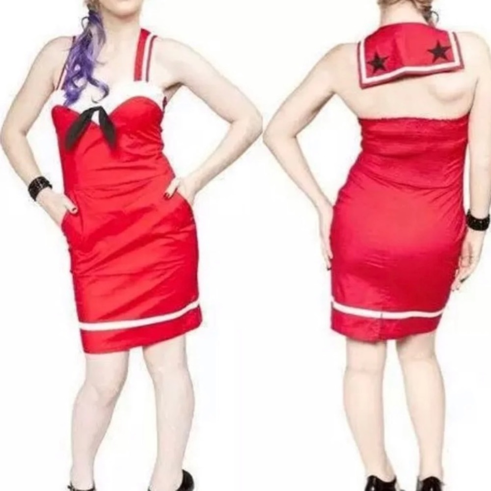 🧨LAST ONE🧨NWT Vintage Sourpuss “Mary Sailor” Sexy Nautical Pencil Dress